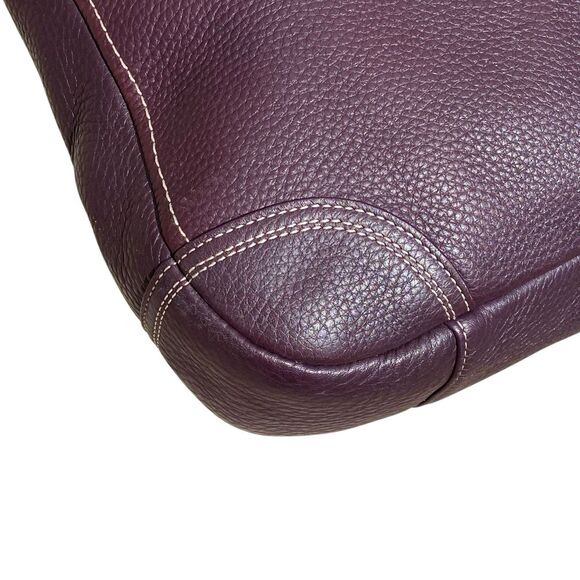 Coach Hamilton Purple Pebbled Leather Hobo Silver Turnlock Shoulder Bag F13956 - Picture 10 of 16